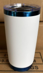 China to USA Sea freight 28 Days 20oz White/red ombre Blue plated tumblers with magnetic lid Powder coating is suitable for laser engraving.