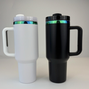 China to USA Sea freight 28 Days 40oz Greenmirror plated tumbler with handle H2.0 Vacuum Tumbler Powder Coated For Laser Engraving