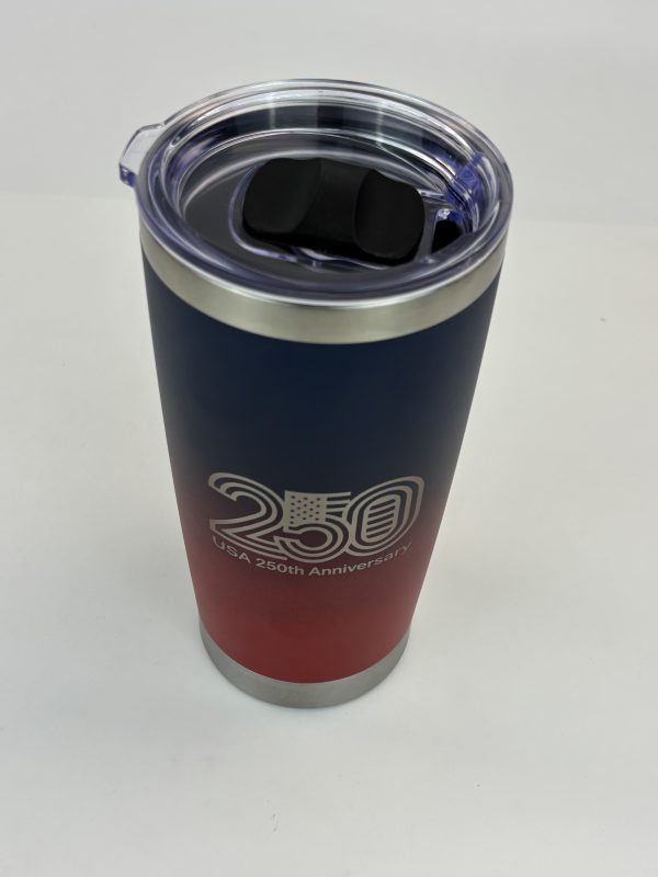 China to USA Sea freight 28 Days 20oz Navyblue/red ombre Stainelsssteel withmagnetic lids Blank Stainless Steel Vacuum Tumbler with Powder Coating, Laser Engravable
