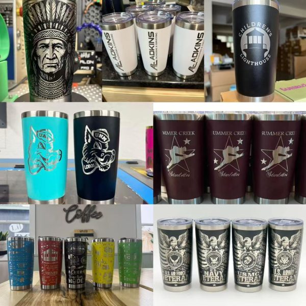 (25 Pcs) US Warehouse 2-7 days 20oz Blank Laser Engravable Tumblers with Magnetic Lids, Powder Coated Insulated Sports Coffee Cups, 25 Pack Per Carton