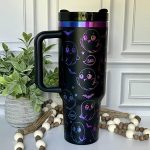 (20 pcs ) US Warehouse 2-7 Day 40oz Chroma burshed (blue and purple) tumbler with handle H2.0 Blank Stainless Steel Vacuum Cup with Powder Coating, Suitable for Laser Engraving