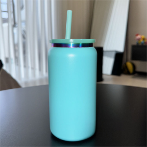 China to USA Sea freight 28 Days 16oz Rainbow plated soda tumblers Laser Engraving Powder Coated Vacuum Tumbler