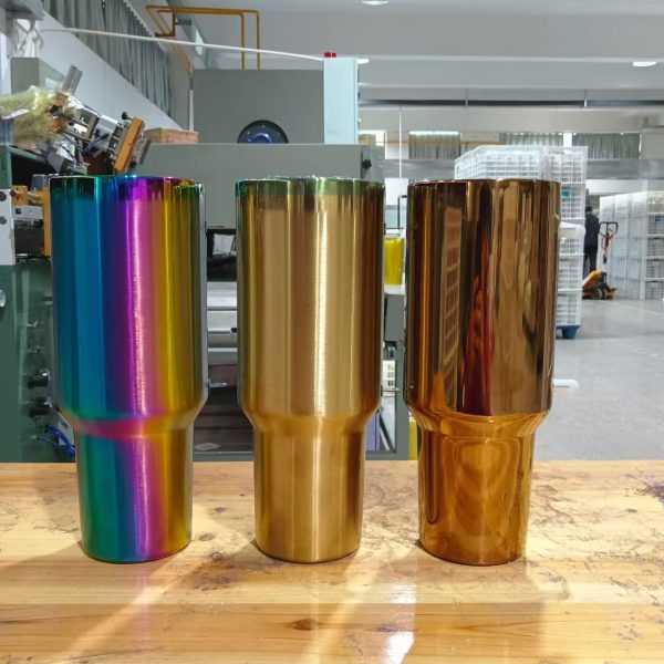 (20 pcs ) US Warehouse 2-7 Day 40oz Gold mirror plated tumbler with handle H2.0 Powder-coated vacuum stainless steel car tumbler, great for laser engraving