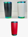 China to USA Sea freight 28 Days 20oz Green mirror plated coffee tumblers with magnetic lids Blank Cold Powder Coated Vacuum Stainless Steel Tumbler, Laser Engravable & UV Printable