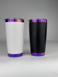 China to USA Sea freight 28 Days 20oz Purple mirror plated with magentic lids Blank vacuum-insulated powder coated stainless steel tumblers work great for laser engraving.