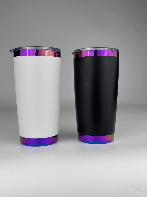China to USA Sea freight 28 Days 20oz Purple mirror plated with magentic lids Blank vacuum-insulated powder coated stainless steel tumblers work great for laser engraving.