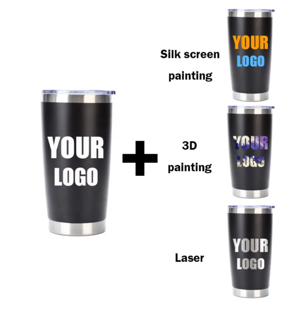 (25 Pcs) US Warehouse 2-7 days 20oz Blank Laser Engravable Tumblers with Magnetic Lids, Powder Coated Insulated Sports Coffee Cups, 25 Pack Per Carton