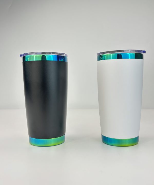 China to USA Sea freight 28 Days 20oz Green mirror plated coffee tumblers with magnetic lids Blank Cold Powder Coated Vacuum Stainless Steel Tumbler, Laser Engravable & UV Printable