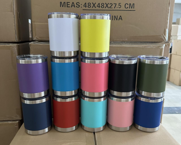 China to USA Sea freight 28 Days 10oz Coffee tumbler with slide lid These powder-coated stainless steel tumblers support both laser engraving and UV printing.