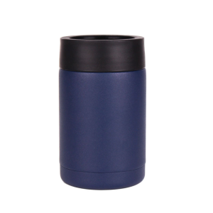 China to USA Sea freight 28 Days 12oz Can cooler Balck Lid Blank Powder Coated Vacuum Cooler Tumbler Laser Engraving