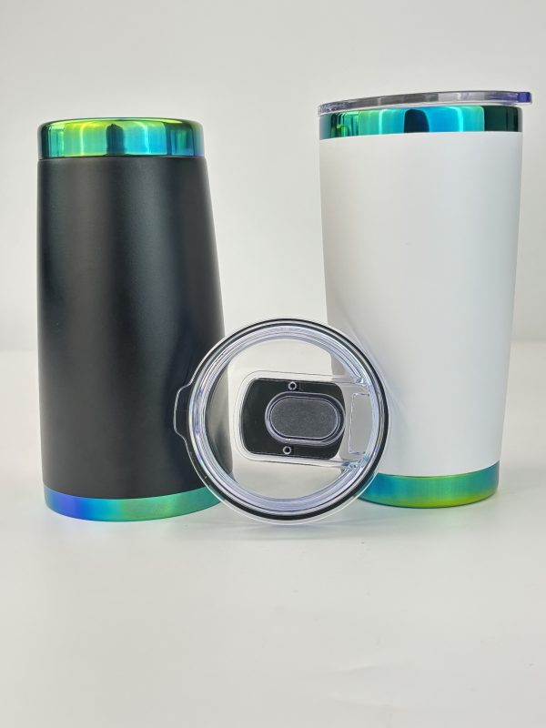 China to USA Sea freight 28 Days 20oz Green mirror plated coffee tumblers with magnetic lids Blank Cold Powder Coated Vacuum Stainless Steel Tumbler, Laser Engravable & UV Printable