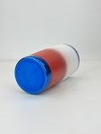 China to USA Sea freight 28 Days 20oz White/red ombre Blue plated tumblers with magnetic lid Powder coating is suitable for laser engraving.
