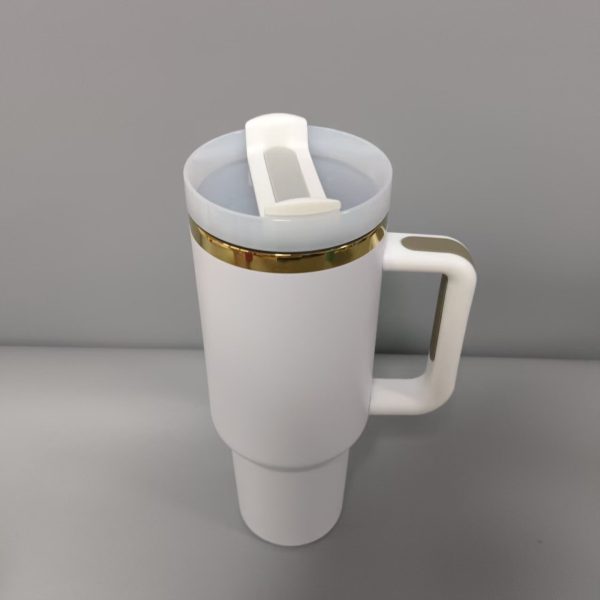 (20 pcs ) US Warehouse 2-7 Day 40oz Gold mirror plated tumbler with handle H2.0 Powder-coated vacuum stainless steel car tumbler, great for laser engraving