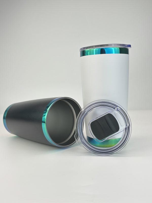 China to USA Sea freight 28 Days 20oz Green mirror plated coffee tumblers with magnetic lids Blank Cold Powder Coated Vacuum Stainless Steel Tumbler, Laser Engravable & UV Printable