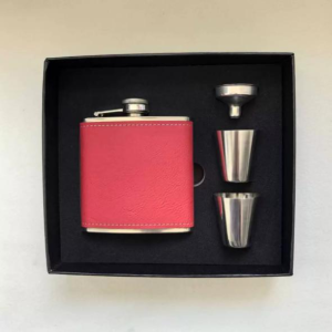 China to USA Sea freight 28 Days 6oz Leather flask gift set Laser Engraving Blank Stainless Steel Hip Flask With Leather Wrap