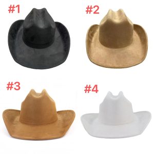 China to USA Sea freight 28 Days 56-58CM 100% Polyester Flat Top Vegan Suede Cowboy Hat Blank Vegan Suede Baseball Caps Suitable for Laser or Hand Engraving