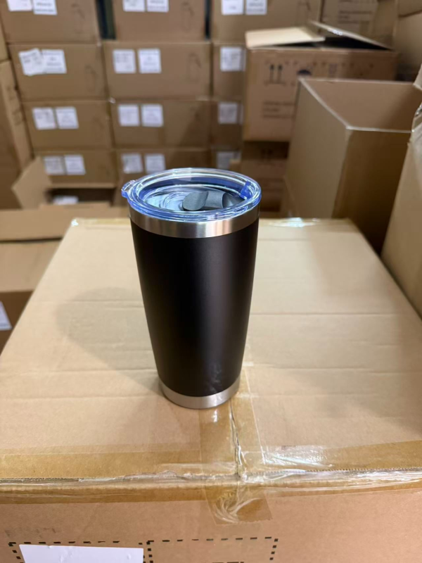 (25 Pcs) US Warehouse 2-7 days 20oz Blank Laser Engravable Tumblers with Magnetic Lids, Powder Coated Insulated Sports Coffee Cups, 25 Pack Per Carton