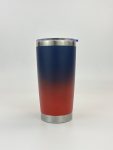 China to USA Sea freight 28 Days 20oz Navyblue/red ombre Stainelsssteel withmagnetic lids Blank Stainless Steel Vacuum Tumbler with Powder Coating, Laser Engravable