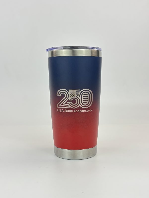 China to USA Sea freight 28 Days 20oz Navyblue/red ombre Stainelsssteel withmagnetic lids Blank Stainless Steel Vacuum Tumbler with Powder Coating, Laser Engravable