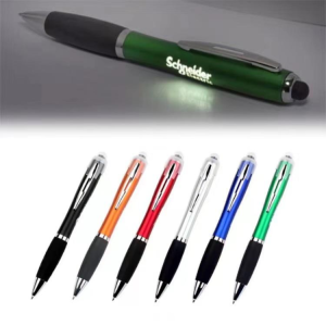 China to USA Sea freight 28 Days Light up pens Laser Engraving Colorful Plastic LED Ballpoint Pen