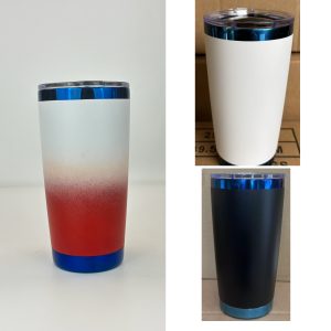 China to USA Sea freight 28 Days 20oz Blue mirror plated with magnetic lids Blank Cold Powder Coated Vacuum Stainless Steel Tumbler, Laser Engravable & UV Printable