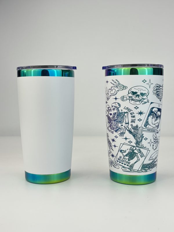 China to USA Sea freight 28 Days 20oz Green mirror plated coffee tumblers with magnetic lids Blank Cold Powder Coated Vacuum Stainless Steel Tumbler, Laser Engravable & UV Printable