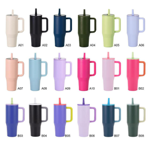 China to USA Sea freight 28 Days 40oz Leakproof lid handle tumblers Vacuum Tumbler Powder Coated For Laser Engraving