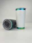 China to USA Sea freight 28 Days 20oz Green mirror plated coffee tumblers with magnetic lids Blank Cold Powder Coated Vacuum Stainless Steel Tumbler, Laser Engravable & UV Printable