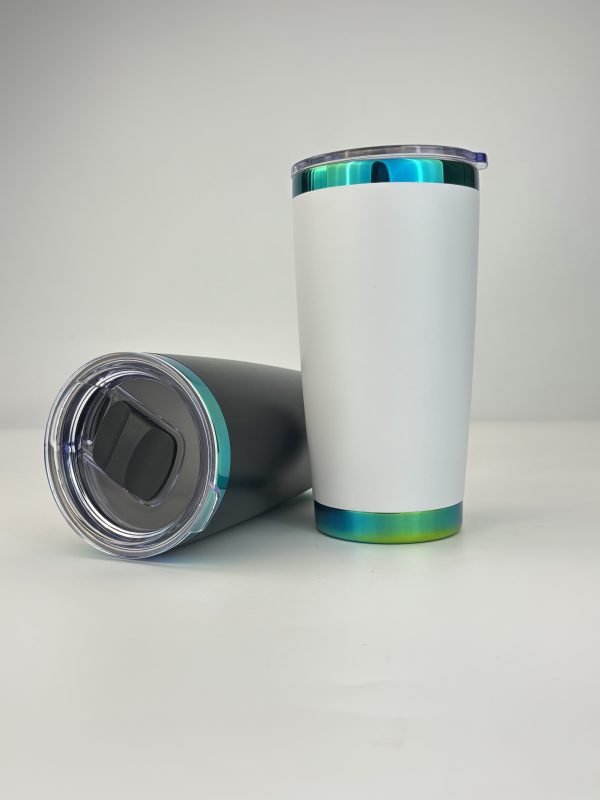 China to USA Sea freight 28 Days 20oz Green mirror plated coffee tumblers with magnetic lids Blank Cold Powder Coated Vacuum Stainless Steel Tumbler, Laser Engravable & UV Printable