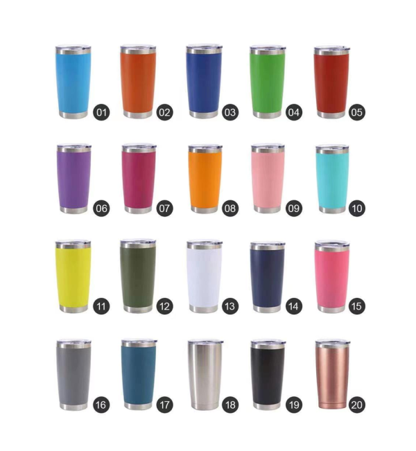 China to USA Sea freight 28 Days 20o Coffee tumbler with Slide lid Blank vacuum insulated powder-coated stainless steel tumblers are suitable for laser engraving.