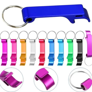 China to USA Sea freight 28 Days Aluminium opener Multi-Color Multi-Functional Blank Keychain with Beer Bottle Opener, Custom Logo Laser Engraving Supported