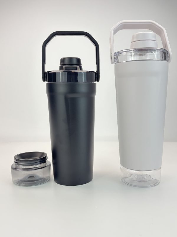 China to USA Sea freight 28 Days 600ML Shaker water bottles Insulated Stainless Steel Shaker Bottle Powder Coated for Laser Engraving