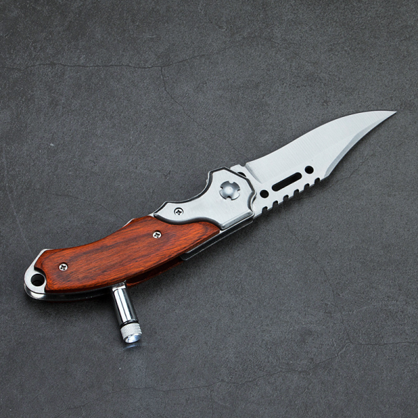 China to USA Sea freight 28 Days High Hardness Multi-functional Folding Pocket Knife with LED Flashlight, Portable Outdoor Survival Hunting Knife