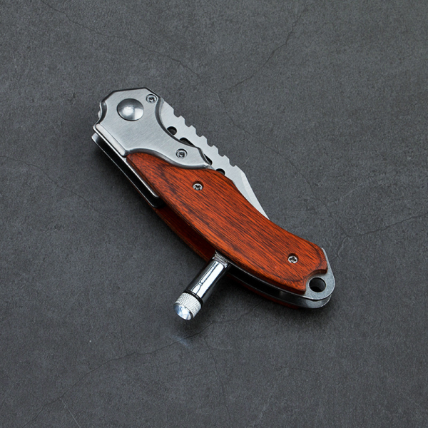 China to USA Sea freight 28 Days High Hardness Multi-functional Folding Pocket Knife with LED Flashlight, Portable Outdoor Survival Hunting Knife