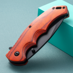 China to USA Sea freight 28 Days Rosewood Mini Knife High Hardness Multi-Functional Mini Folding Knife with Solid Wood Handle, Portable for Camping Laser Engraving