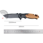 China to USA Sea freight 28 Days X50 folding knife Titanium Coated Multi-Functional Folding Survival Knife, Carbon Fiber Wood Handle Laser Engraving