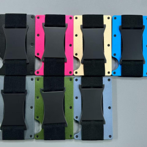 China to USA FedEx 9 days Aluminium wallet with strap with regular box Aluminum Alloy Blank Wallets for Laser Engraving