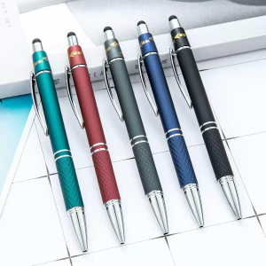 China to USA Sea freight 28 Days Fidget Spinner Stylus Ballpoint Pen Blank Metal Barrel Ballpoint Pen with Touch Stylus Cap, Custom Logo Available for Laser Engraving & UV Printing
