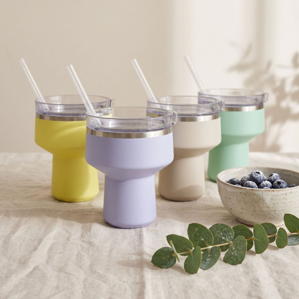China to USA Sea freight 28 Days 16oz Insulated MargSip Stainless Steel Cocktail Tumbler With Lid With Straw Powder Coated Vacuum Insulated Stainless Steel Coupe Cocktail Glasses Laser Engravable Stemmed Tumblers