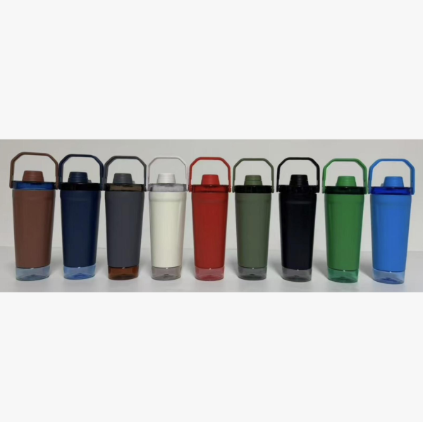 China to USA Sea freight 28 Days 600ML Shaker water bottles Insulated Stainless Steel Shaker Bottle Powder Coated for Laser Engraving