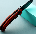 China to USA Sea freight 28 Days Rosewood Mini Knife High Hardness Multi-Functional Mini Folding Knife with Solid Wood Handle, Portable for Camping Laser Engraving