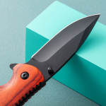 China to USA Sea freight 28 Days Rosewood Mini Knife High Hardness Multi-Functional Mini Folding Knife with Solid Wood Handle, Portable for Camping Laser Engraving