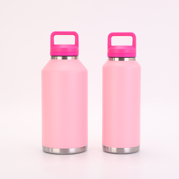 China to USA Sea freight 28 Days Powder Coated Stainless Steel Water Bottle, Laser Engraving Blank, 46oz & 64oz Insulated Vacuum Flask with Carry Handle, Custom Blank Tumbler for DIY Engraving