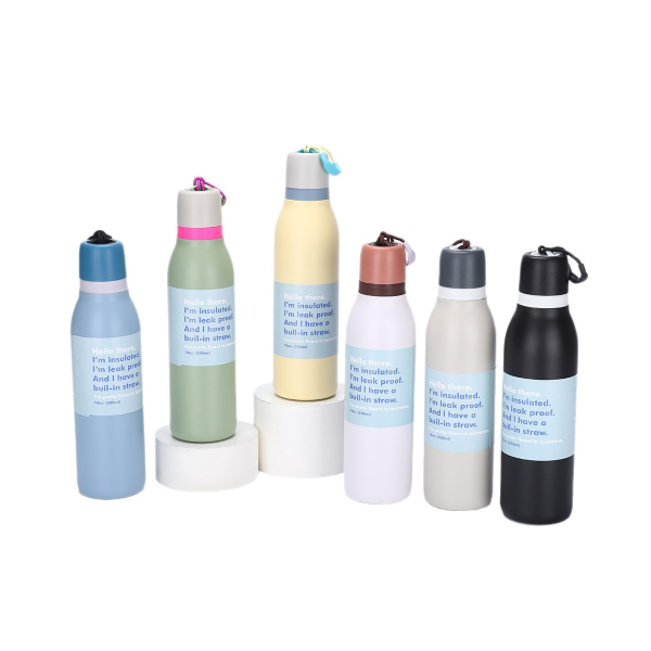 China to USA Sea freight 28 Days 18oz / 24oz 2-in-1 Stainless Steel Vacuum Water Bottle, Powder Coated Dual Lid Owala Style Tumbler with Carry Handle, Great for Laser Engraving
