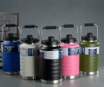 China to USA Sea freight 28 Days 1600ml / 2100ml Large Capacity Stainless Steel Water Bottle with Handle, Powder Coated Outdoor Sports Tumbler, Blank for Laser Engraving