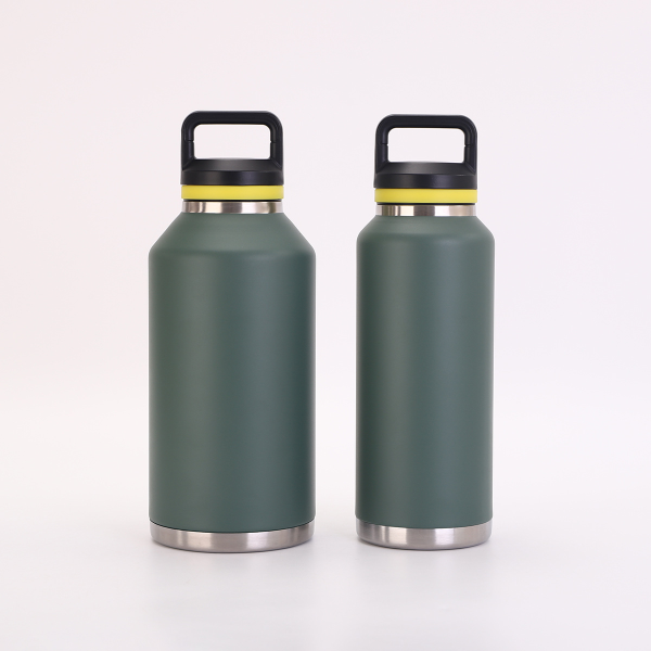 China to USA Sea freight 28 Days Powder Coated Stainless Steel Water Bottle, Laser Engraving Blank, 46oz & 64oz Insulated Vacuum Flask with Carry Handle, Custom Blank Tumbler for DIY Engraving