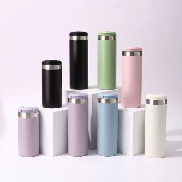 China to USA Sea freight 28 Days 350ml / 500ml Flip Lid Stainless Steel Coffee Cup, Double Wall Vacuum Blank Tumbler for Laser Engraving & UV Printing