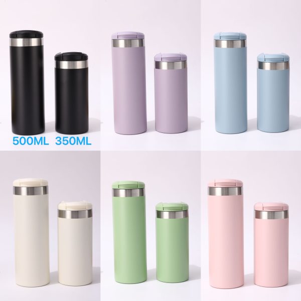 China to USA Sea freight 28 Days 350ml / 500ml Flip Lid Stainless Steel Coffee Cup, Double Wall Vacuum Blank Tumbler for Laser Engraving & UV Printing