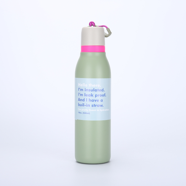 China to USA Sea freight 28 Days 18oz / 24oz 2-in-1 Stainless Steel Vacuum Water Bottle, Powder Coated Dual Lid Owala Style Tumbler with Carry Handle, Great for Laser Engraving