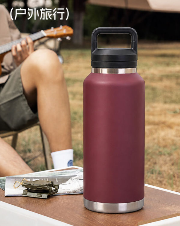 China to USA Sea freight 28 Days Powder Coated Stainless Steel Water Bottle, Laser Engraving Blank, 46oz & 64oz Insulated Vacuum Flask with Carry Handle, Custom Blank Tumbler for DIY Engraving